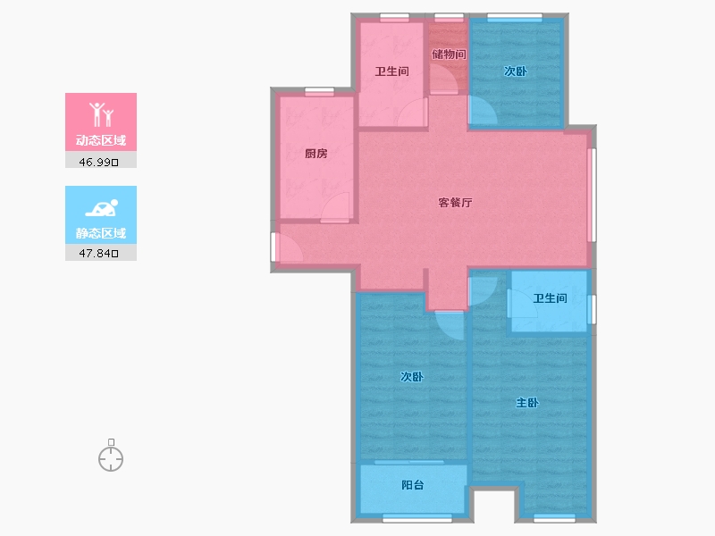 江苏省-常州市-菱溪名居-104.42-户型库-动静分区