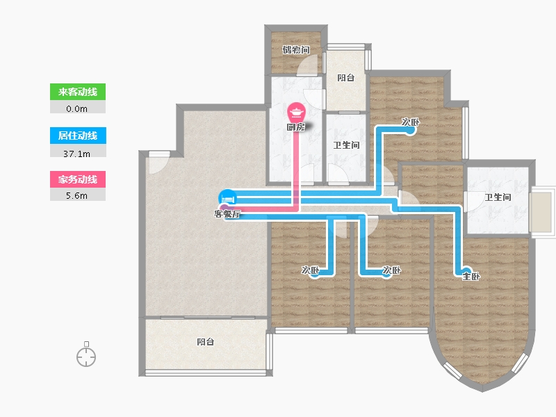 湖南省-长沙市-恒大名都-130.00-户型库-动静线