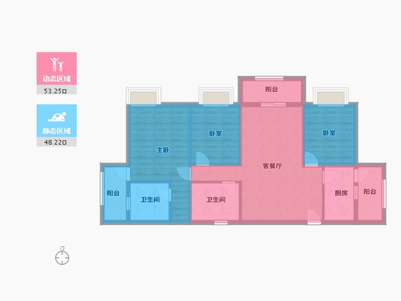 广西壮族自治区-玉林市-富康华府-91.00-户型库-动静分区