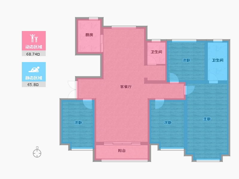 河北省-邢台市-开元华府-130.86-户型库-动静分区