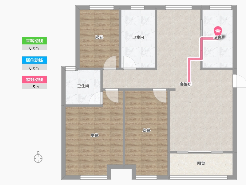 江苏省-扬州市-振兴花园-102.29-户型库-动静线