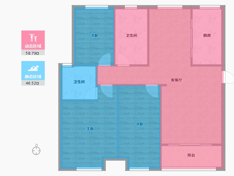 江苏省-扬州市-振兴花园-102.29-户型库-动静分区