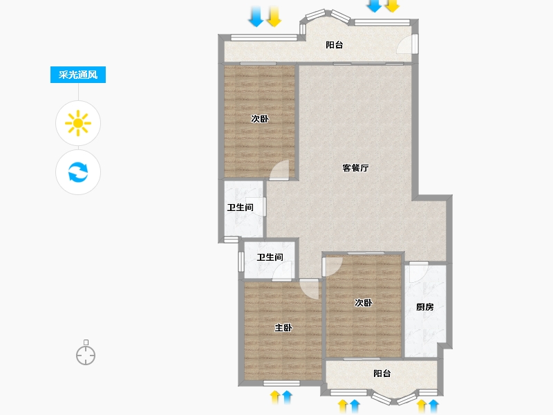 福建省-泉州市-宏华国际花园城-143.00-户型库-采光通风