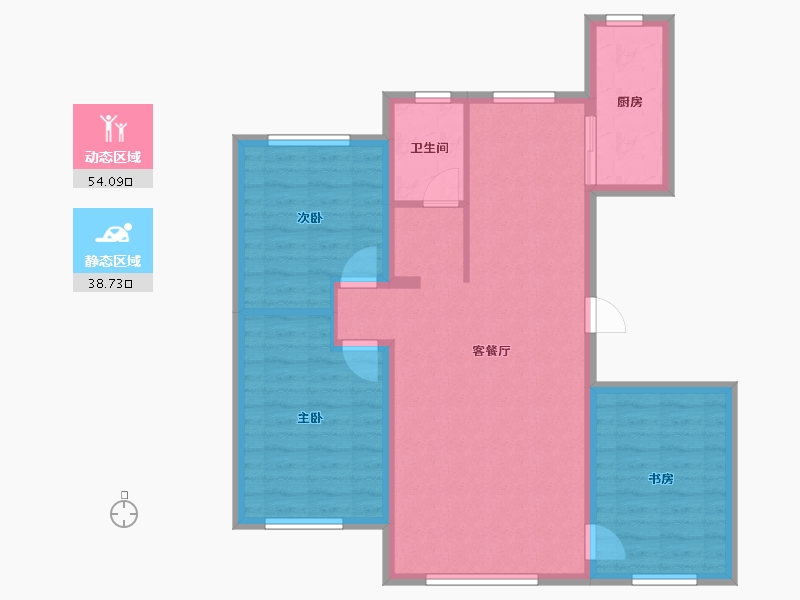 黑龙江省-绥化市-观宸-95.20-户型库-动静分区