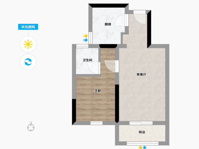 河北省-石家庄市-保利天汇-46.40-户型库-采光通风