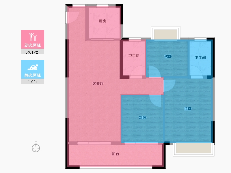 湖北省-襄阳市-力生汉江樾-92.00-户型库-动静分区