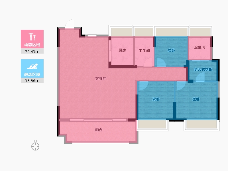 湖南省-湘潭市-北宸之光-114.86-户型库-动静分区