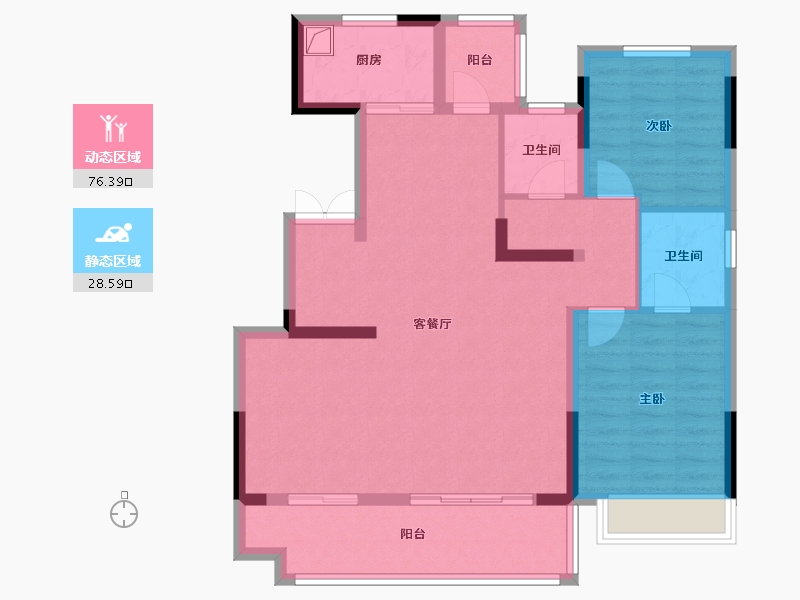 安徽省-六安市-龙眠华府-95.20-户型库-动静分区