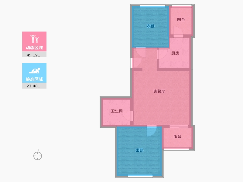 北京-北京市-天通东苑一区-61.04-户型库-动静分区