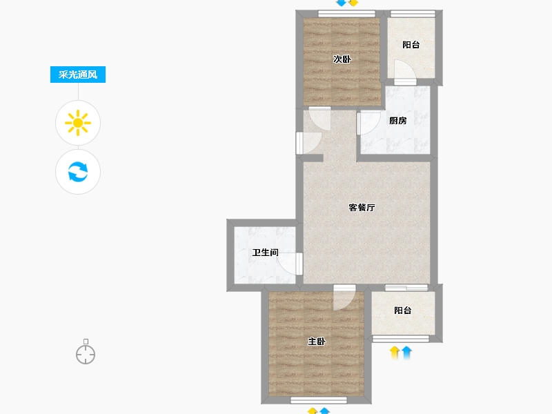 北京-北京市-天通东苑一区-61.04-户型库-采光通风