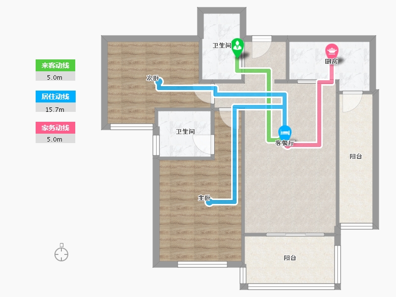 浙江省-杭州市-寰宇湾C区-78.70-户型库-动静线