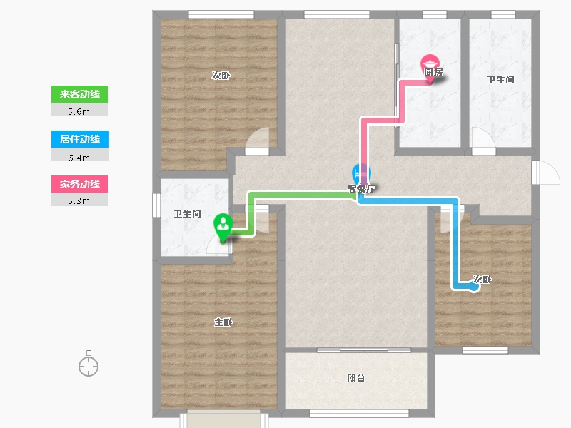 河北省-邯郸市-荣科枫林苑-128.00-户型库-动静线