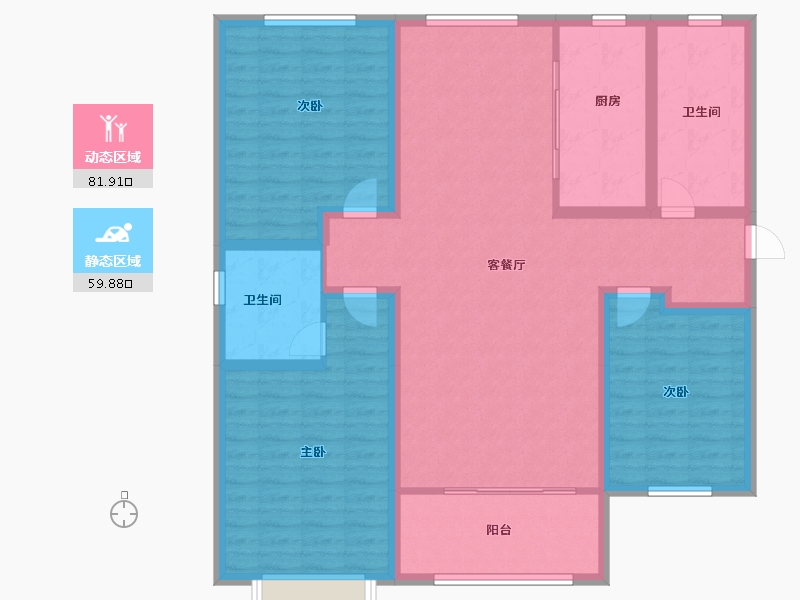 河北省-邯郸市-荣科枫林苑-128.00-户型库-动静分区