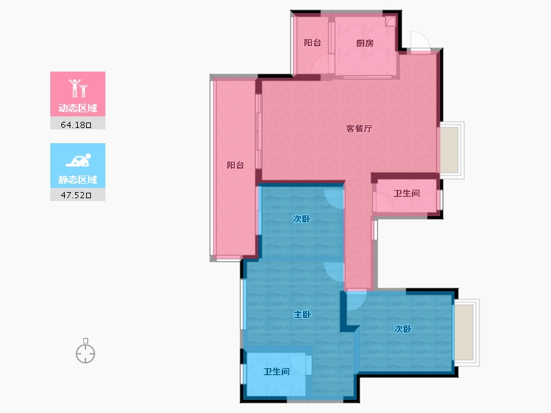 贵州省-六盘水市-新能绿城-101.60-户型库-动静分区