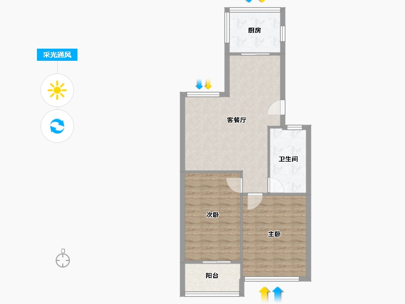 河南省-郑州市-陇海路恒业小区-88.00-户型库-采光通风