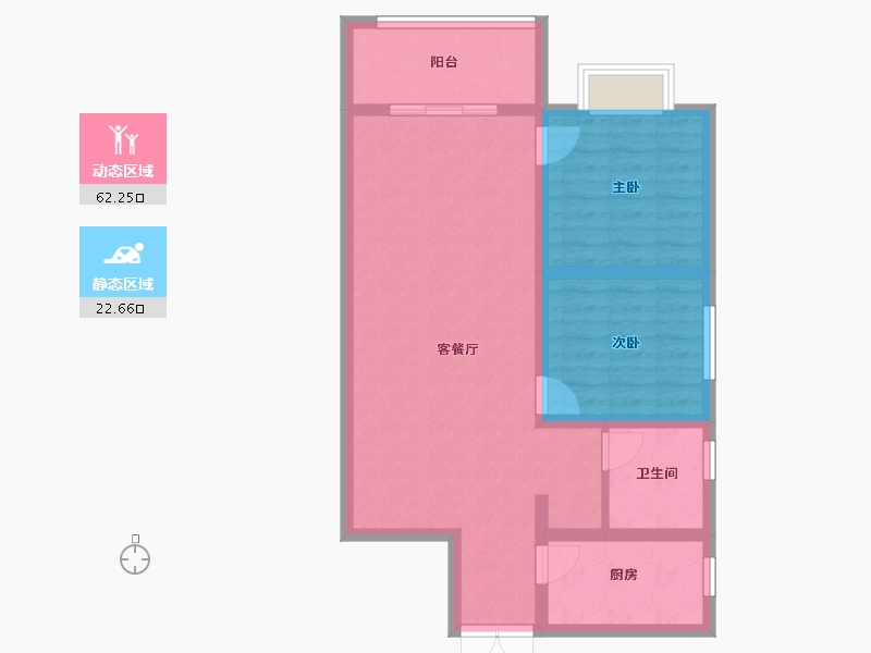 陕西省-渭南市-阳光佳苑小区-76.00-户型库-动静分区