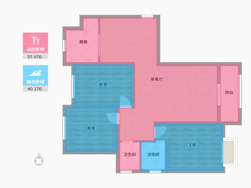 河北省-石家庄市-盛紫中央公园-98.66-户型库-动静分区