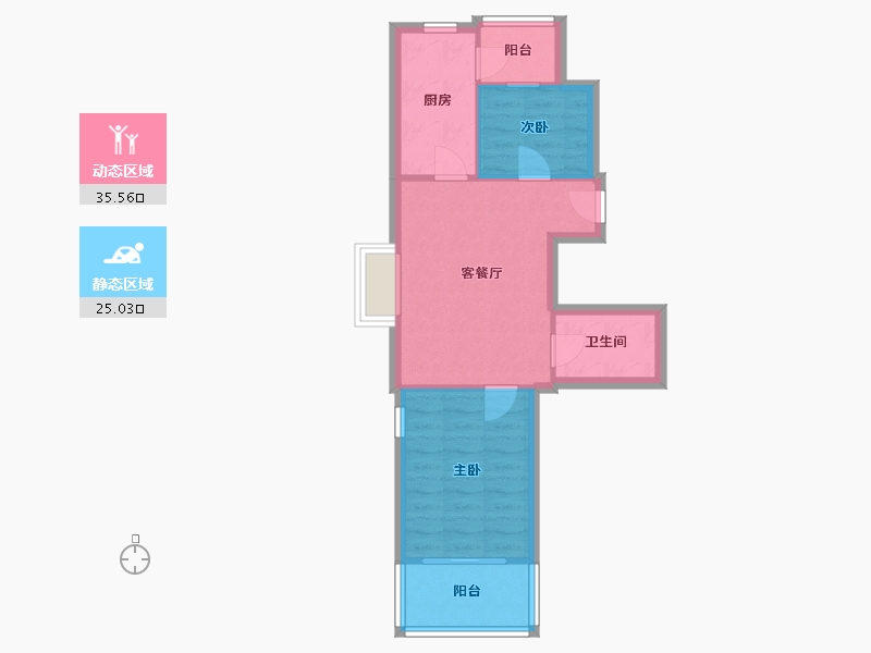 天津-天津市-水木天成-闻涛园西部五区-51.00-户型库-动静分区