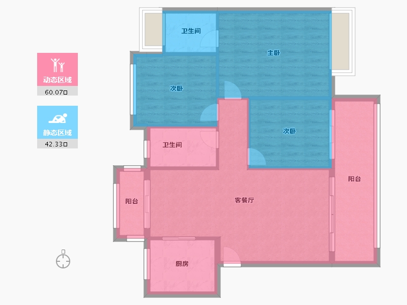 广东省-河源市-得嘉花园-93.60-户型库-动静分区