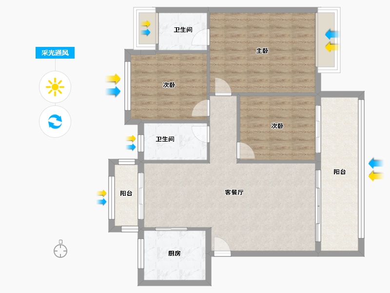 广东省-河源市-得嘉花园-93.60-户型库-采光通风