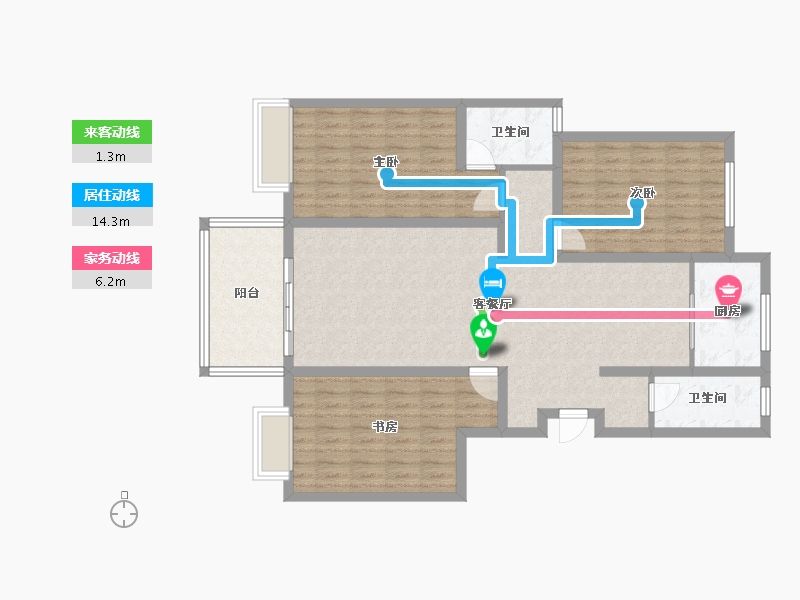 河北省-邢台市-芙瑰园-106.48-户型库-动静线