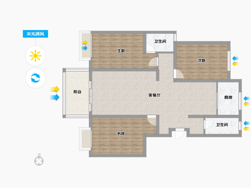 河北省-邢台市-芙瑰园-106.48-户型库-采光通风