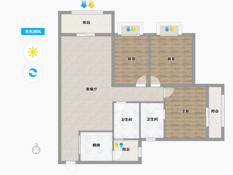 广西壮族自治区-防城港市-佳润文昌国际-109.60-户型库-采光通风