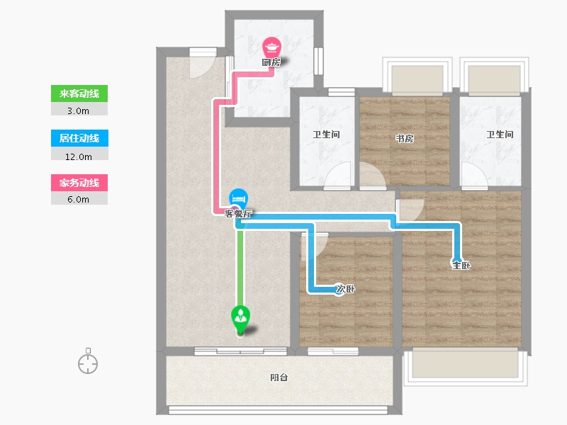 江苏省-无锡市-愉樾天成(一期)-79.20-户型库-动静线