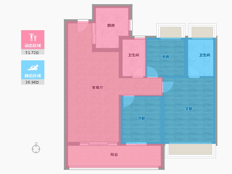 江苏省-无锡市-愉樾天成(一期)-79.20-户型库-动静分区