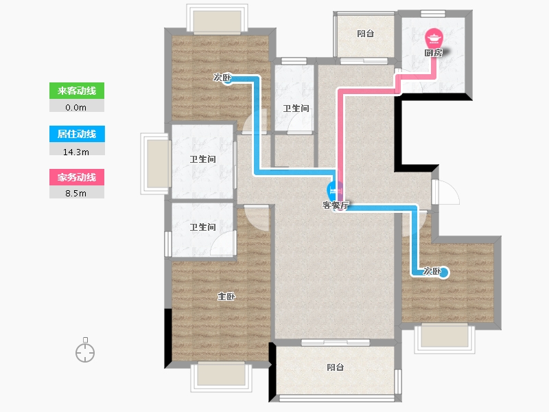 黑龙江省-齐齐哈尔市-百华苑-107.40-户型库-动静线