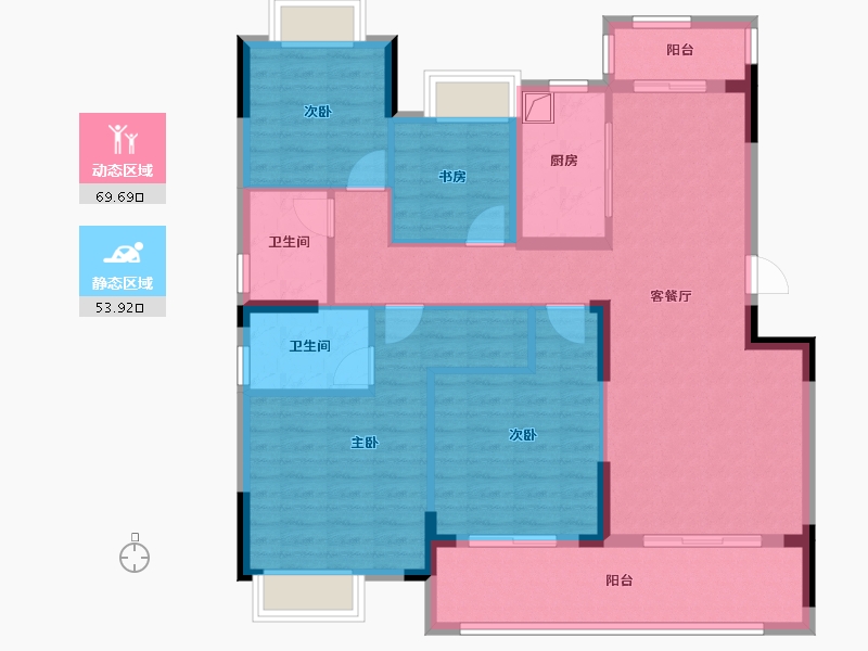 湖北省-黄冈市-鸿城一品-142.78-户型库-动静分区