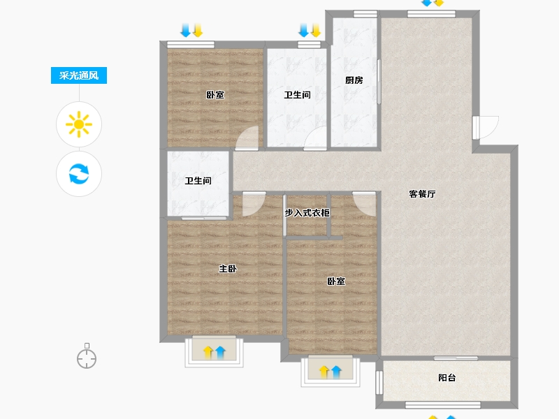 浙江省-绍兴市-瓜渚风情-122.00-户型库-采光通风