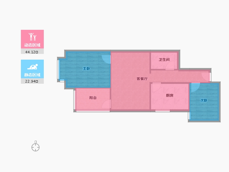 北京-北京市-华盛家园-62.85-户型库-动静分区