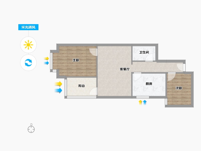 北京-北京市-华盛家园-62.85-户型库-采光通风