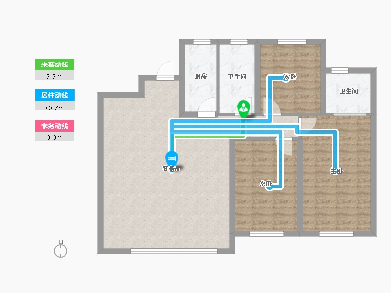 山西省-临汾市-四季花城-94.40-户型库-动静线