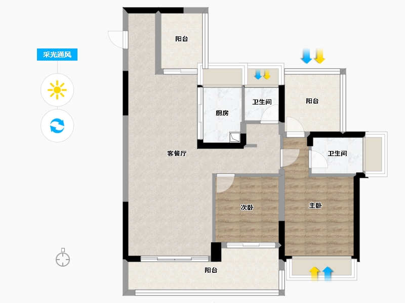 广东省-韶关市-九麟府-87.98-户型库-采光通风