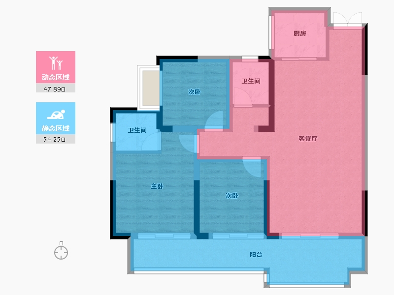 四川省-绵阳市-锦绣江城-94.48-户型库-动静分区