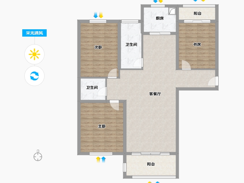 河南省-焦作市-百大嘉苑小区-115.04-户型库-采光通风