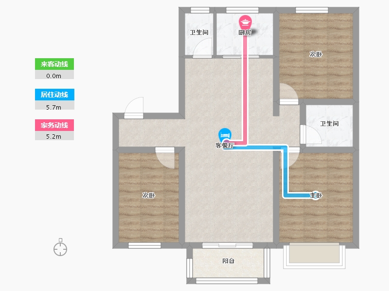 河北省-沧州市-盛达丽景-91.84-户型库-动静线