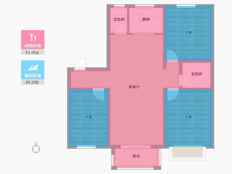 河北省-沧州市-盛达丽景-91.84-户型库-动静分区