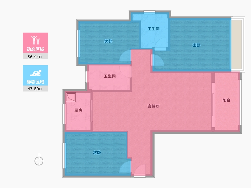 湖北省-黄冈市-翡翠一品-103.20-户型库-动静分区