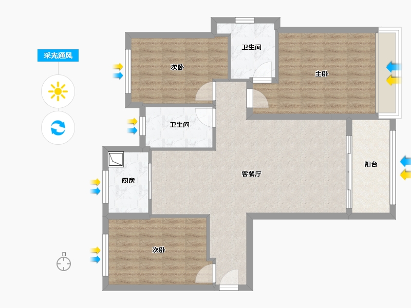 湖北省-黄冈市-翡翠一品-103.20-户型库-采光通风