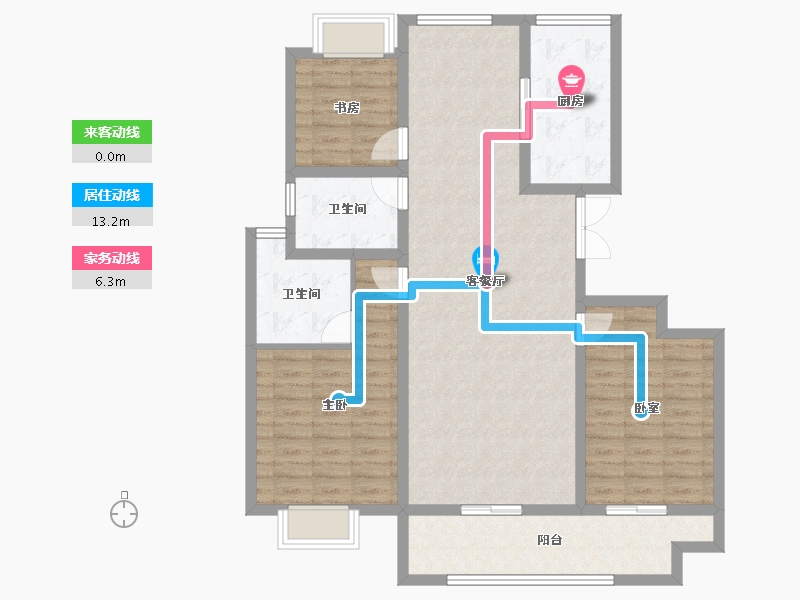 江苏省-南通市-文晖雅居-108.41-户型库-动静线