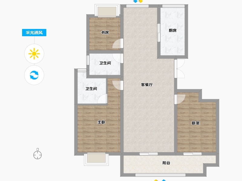 江苏省-南通市-文晖雅居-108.41-户型库-采光通风