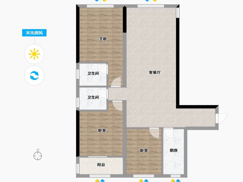 贵州省-毕节市-万晟阳光城-101.60-户型库-采光通风