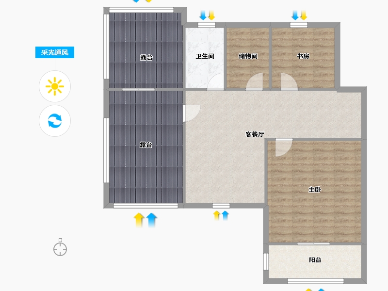 浙江省-绍兴市-瓜渚风情-105.80-户型库-采光通风