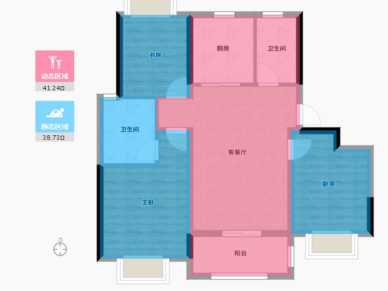 上海-上海市-兴云间-71.00-户型库-动静分区