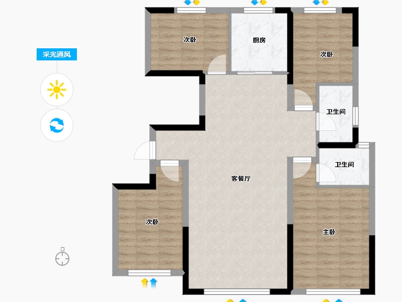 新疆维吾尔自治区-和田地区-和创御园世家-108.80-户型库-采光通风