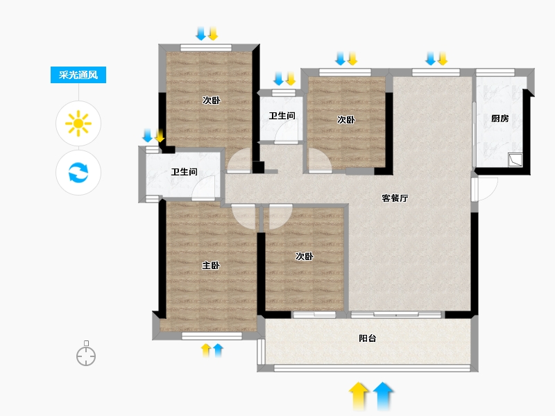 福建省-漳州市-品润滨江美域-98.59-户型库-采光通风