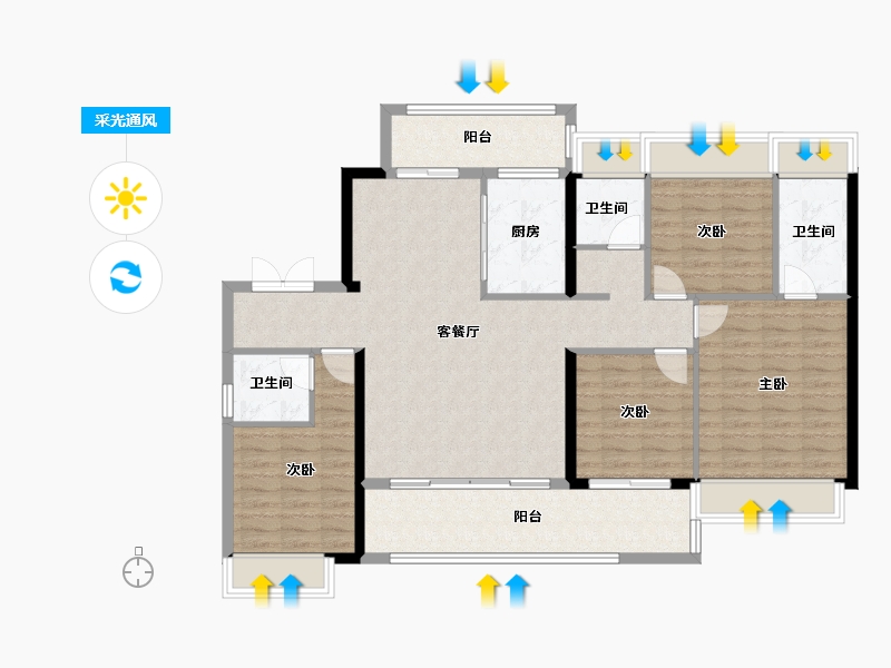 广西壮族自治区-柳州市-中国铁建国际城-116.00-户型库-采光通风